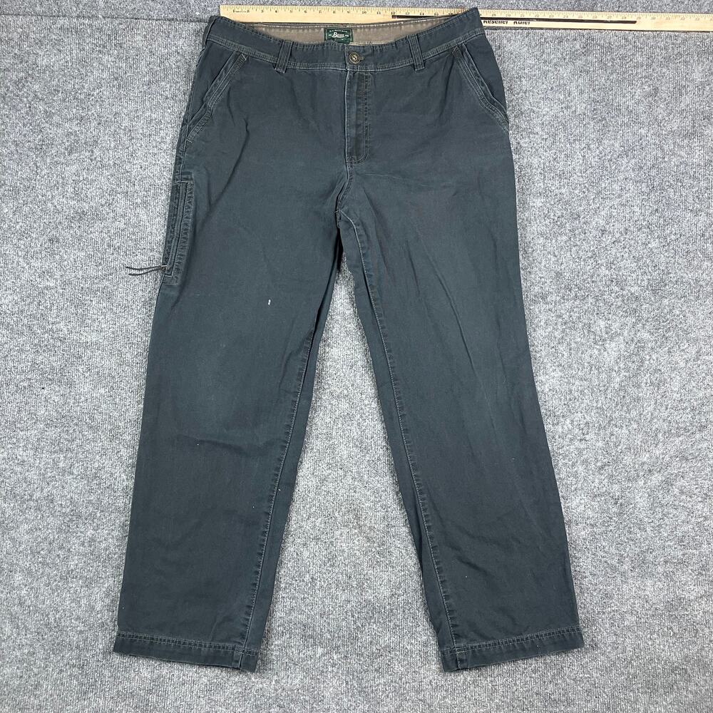 Bass Pants Mens Size 38x32 Dark Gray Cargo Chino Relaxed Fit Utility
